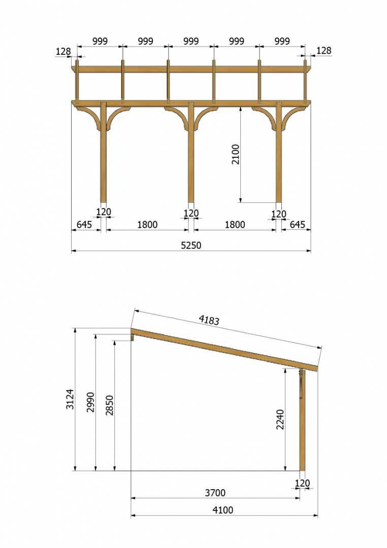 Zadaszenie tarasu, wiata, carport, garaż, konstrukcja 410 x 525 cm
