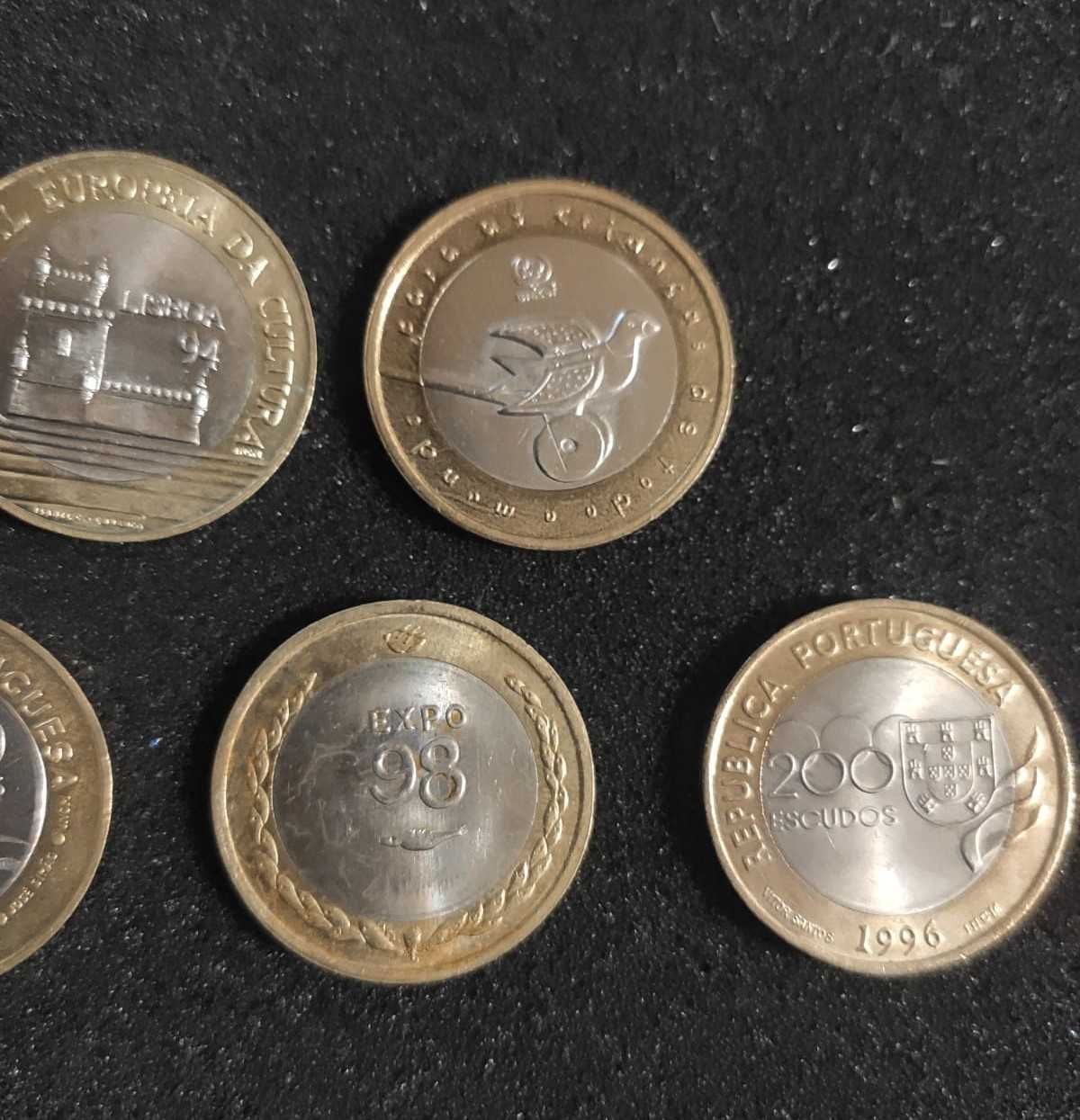 7 moedas de 200$ Bimetálicas - TODAS