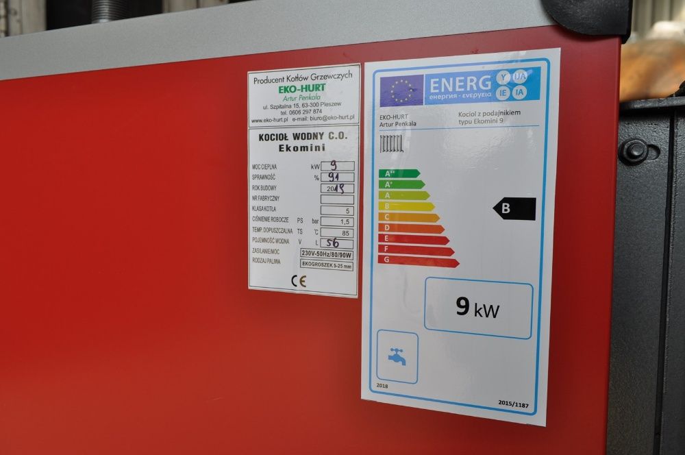 Kocioł Ekomini 5 klasy ECODESIGN o mocy 9 kW na ekogroszek Pleszew
