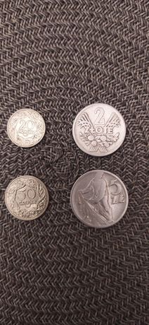 Na sprzedaż monety komplet : 5 zł Rybak 1958, 2 zl zboże 1958