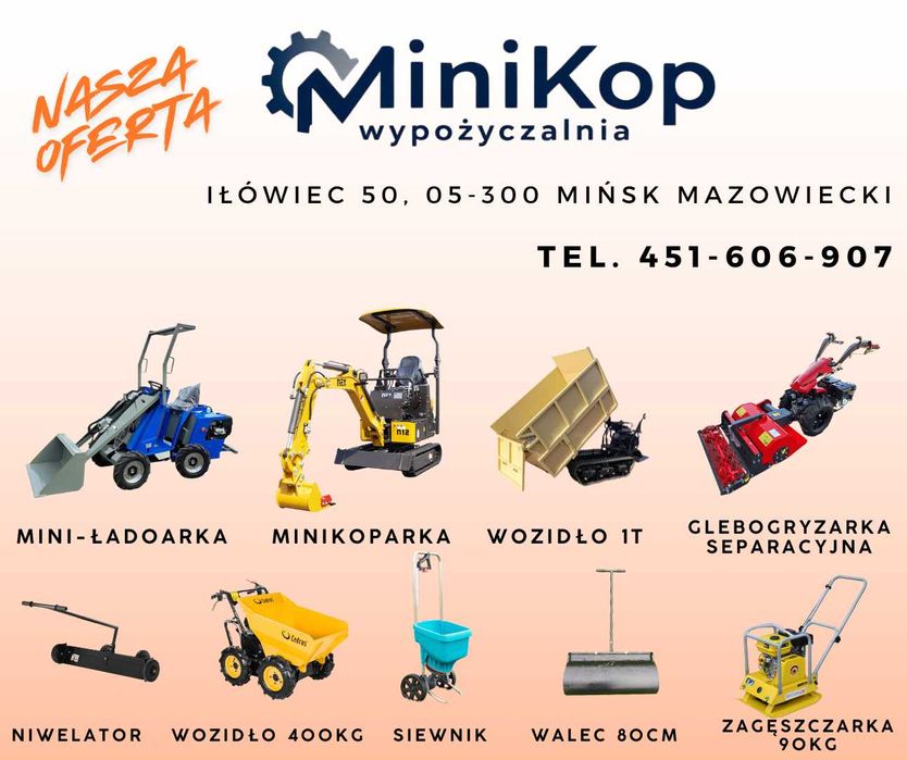WYPOŻYCZALNIA Glebogryzarka separacyjna Wynajem