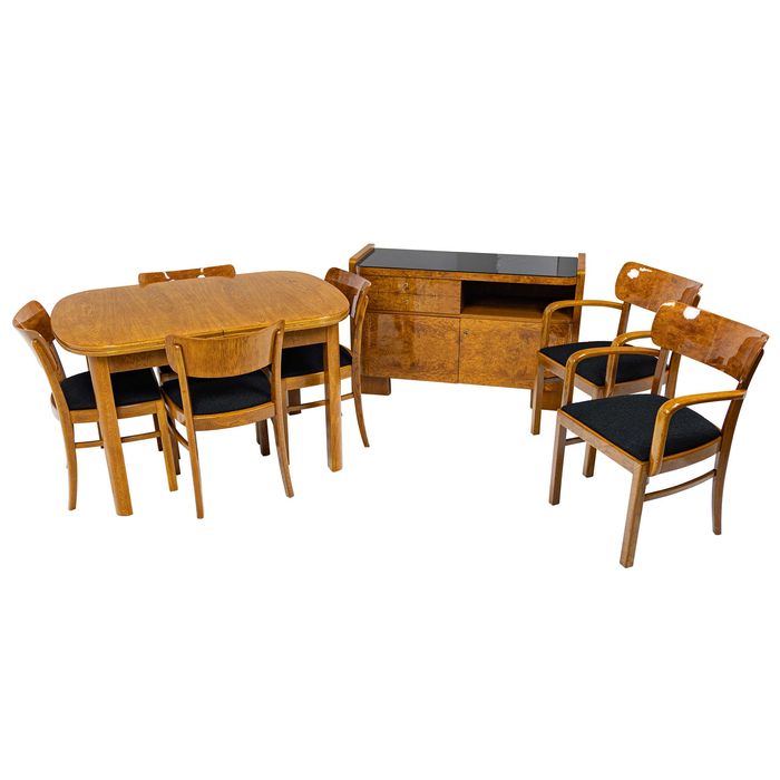 Meble art deco stół krzesła komoda sygnatura WK Mobel Ruscheweyh Tisch