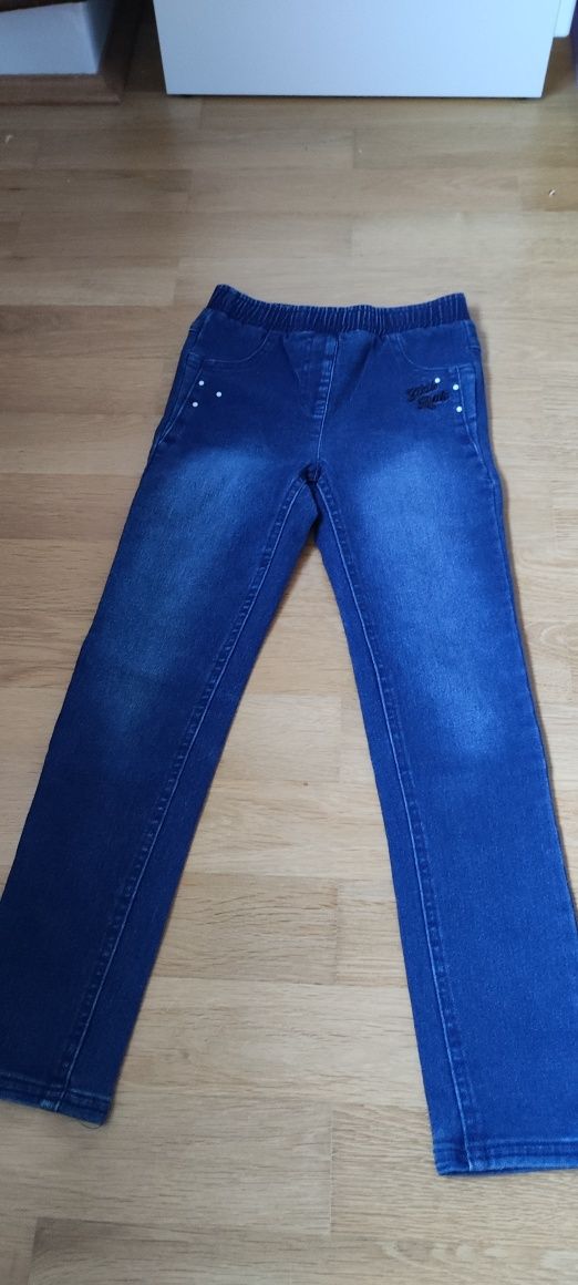 Spodnie jeansowe 2 pary dla dziewczynki rozmiar 122