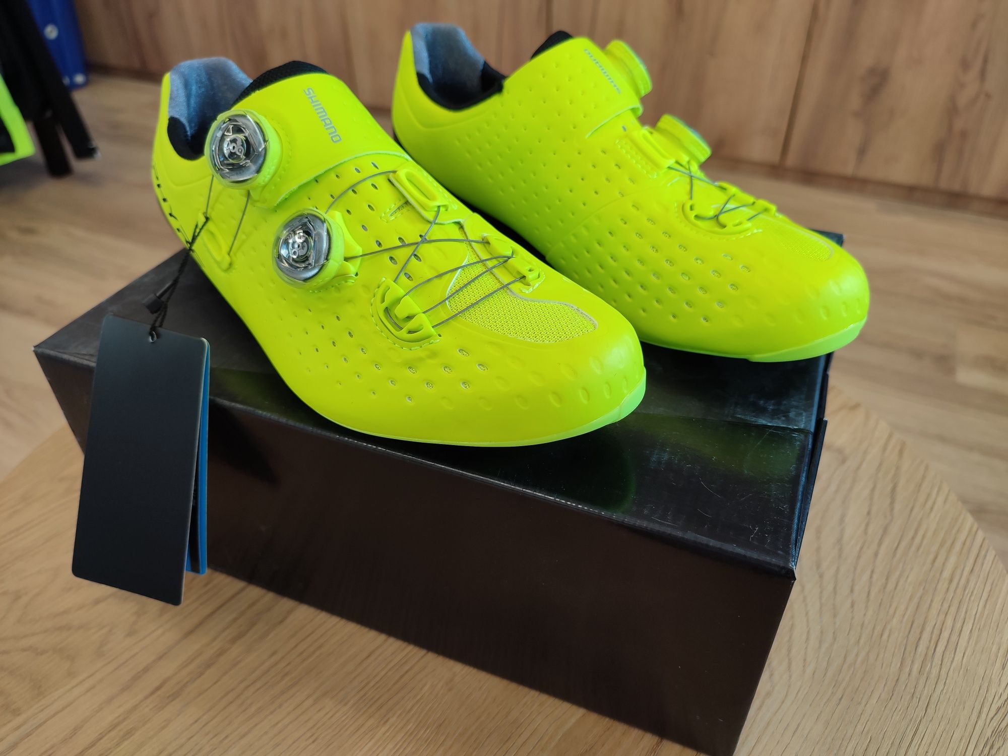 Nowe buty szosowe Shimano SH-RC900, szosa, triathlon, żółte