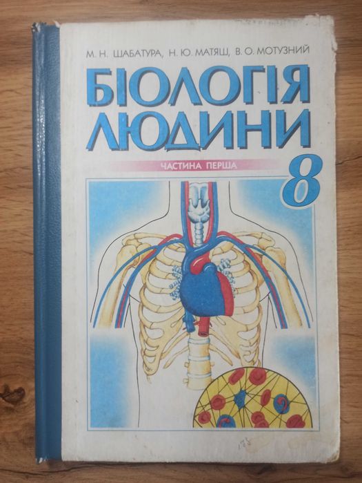 Шабатура, Матяш,Мотузний Біологія людини: Підруч. для 8 кл.