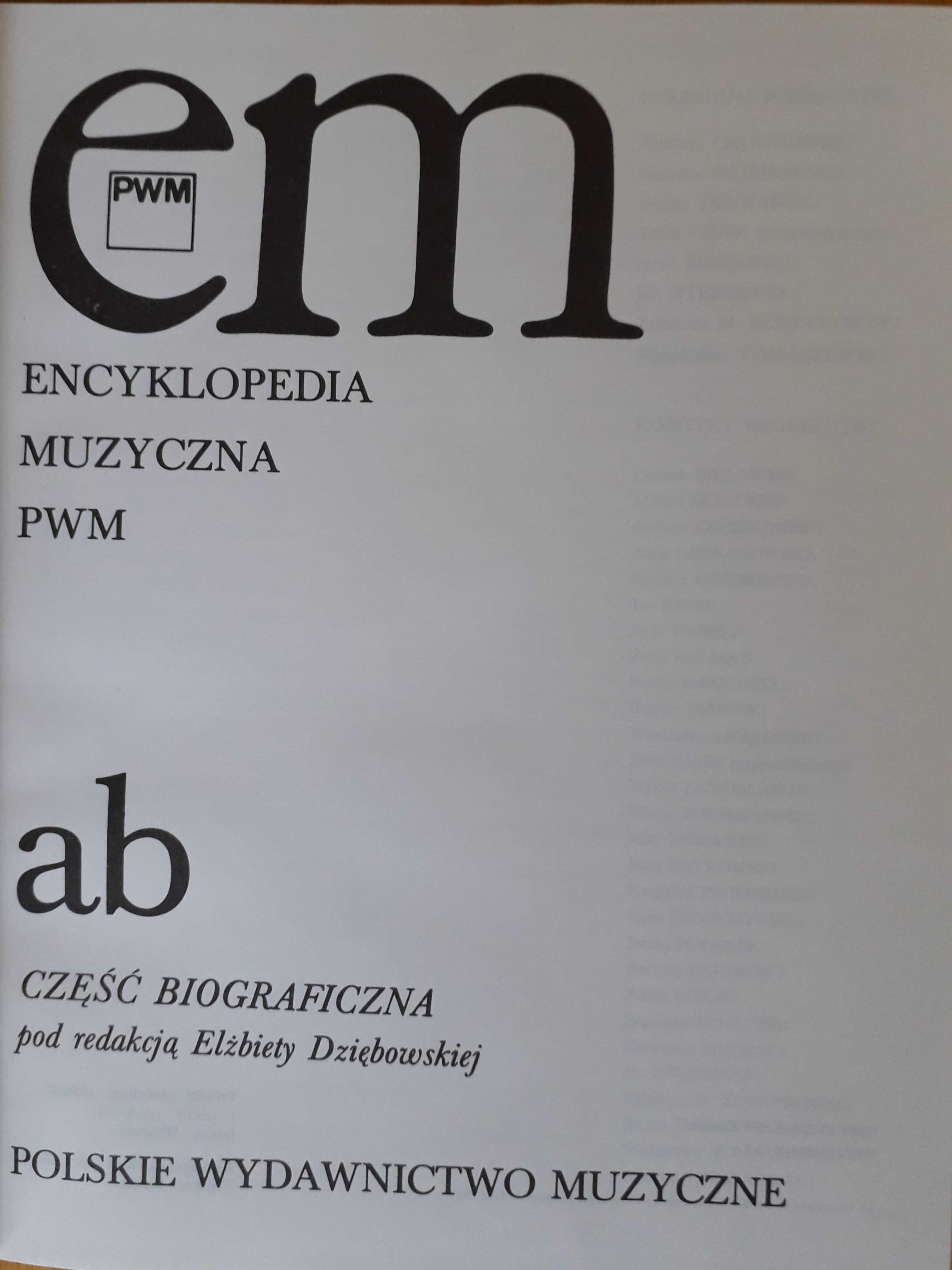 ENCYKLOPEDIA MUZYCZNA PWM  3 TOMY ab, cd, efg red. E.  Dziębowska