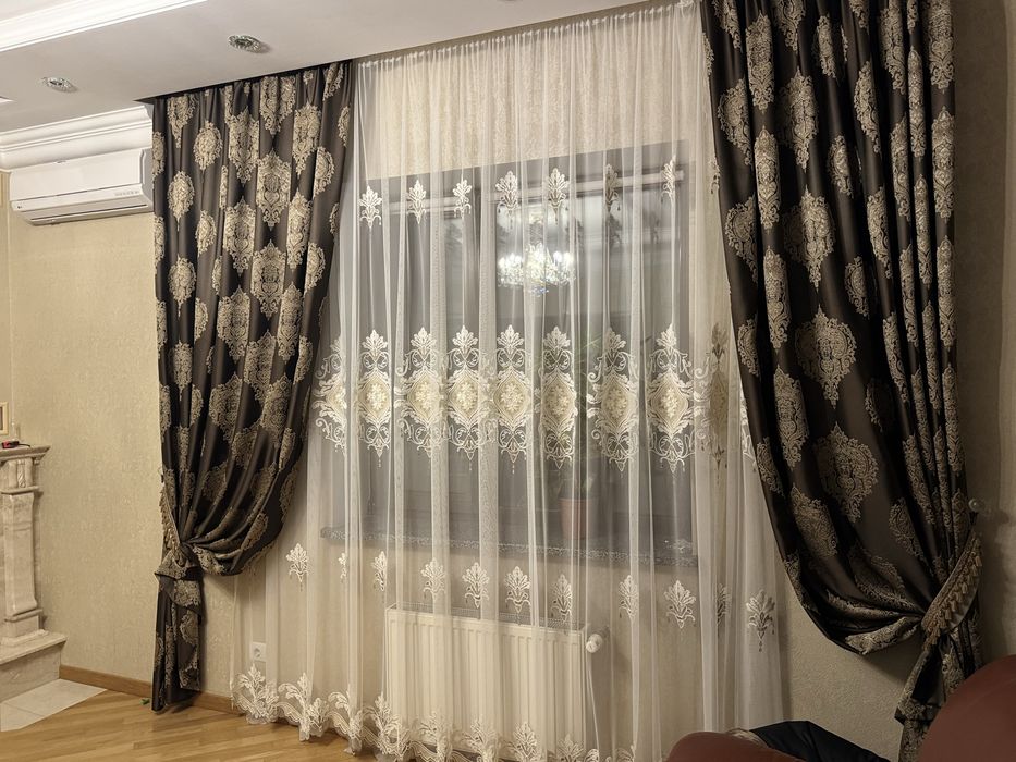 2 Комплекти  гардини та тюль на 2 вікна