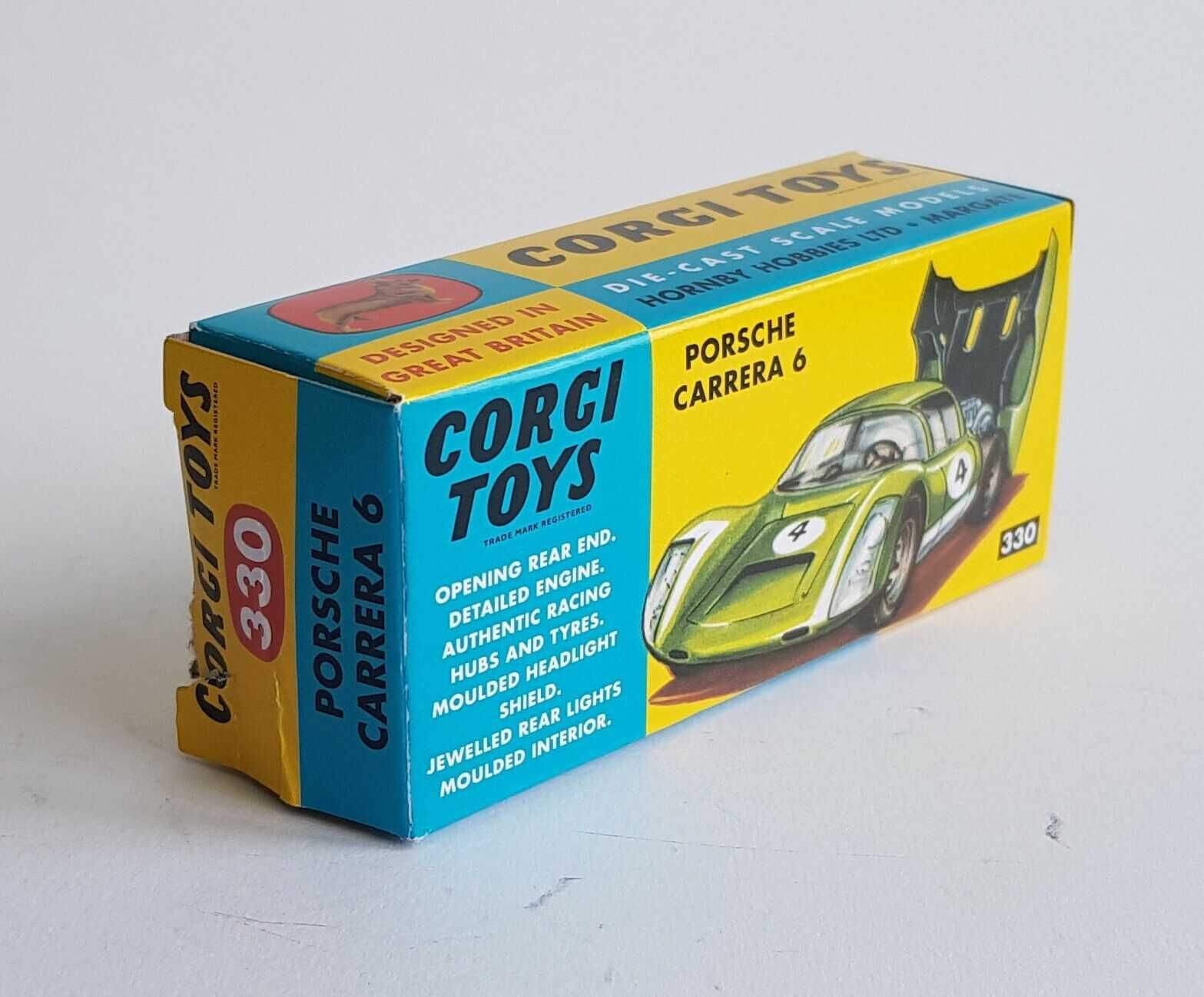 Porsche Carrera 6 906 (blue) - Corgi Toys 330 - esc.aprox.1/43 - Novo