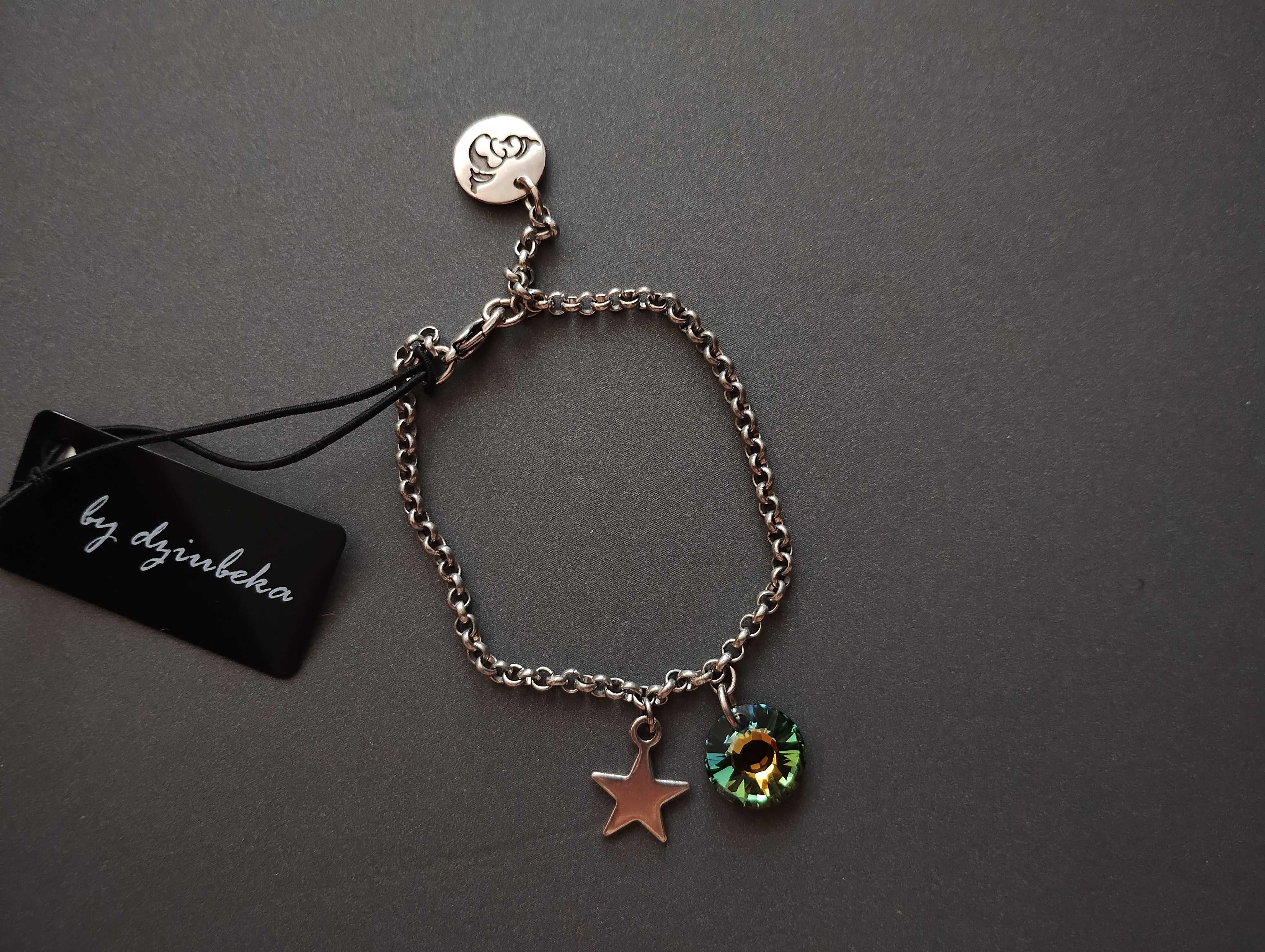 Bransoletka By Dziubeka srebrna z gwiazdą i kryształem Swarovski