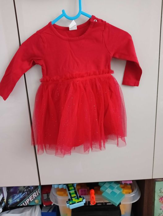 Czerwona sukienka niemowlęca H & M 68