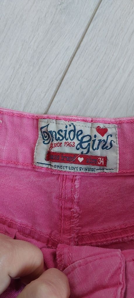 Spodenki krótkie szorty różowe 34 xs xxs inside girls  biodrowki