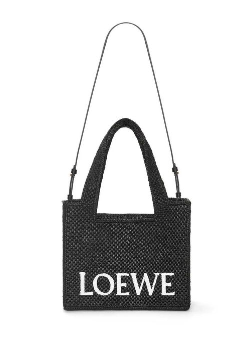 Сумка Medium Font Tote In Raffia Black