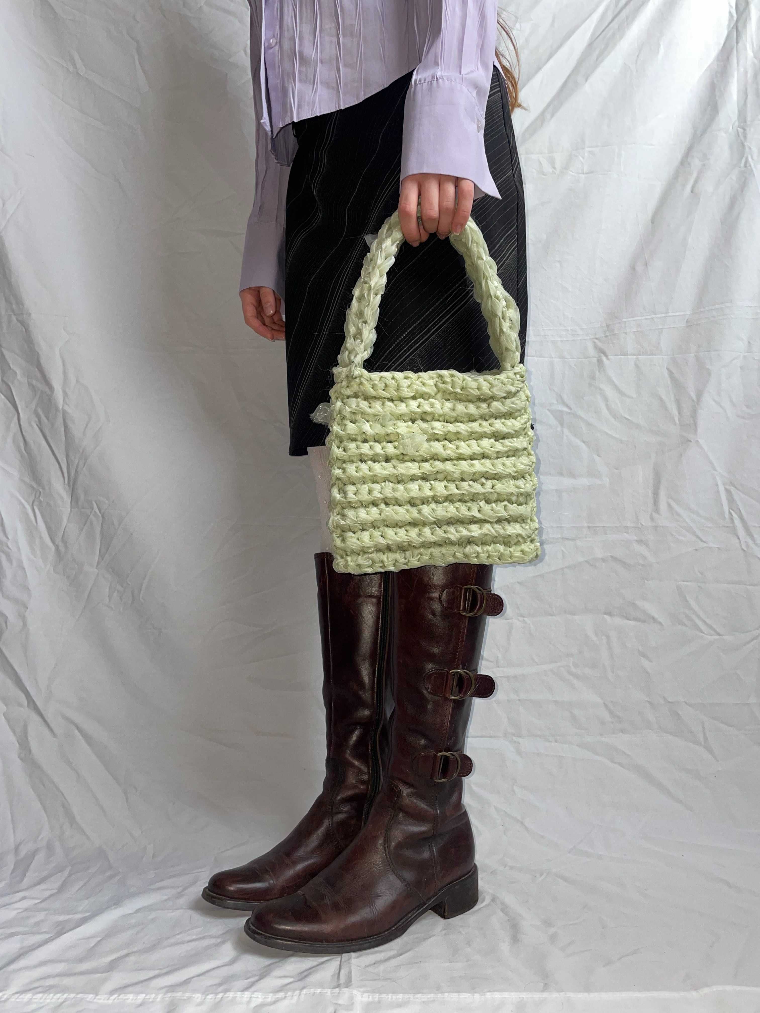 crochet shoulder bag handmade upcycle