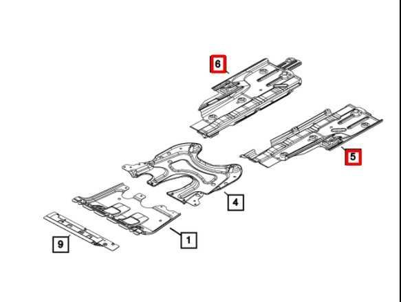 Защита днища продольная 2019-21 Jeep Cherokee KL 68105933AB 68224914AB