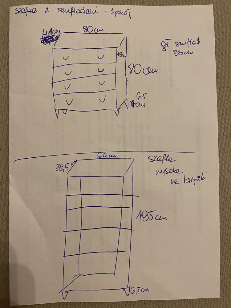 Komplet mebli: szafa, 2 szafki, biurko