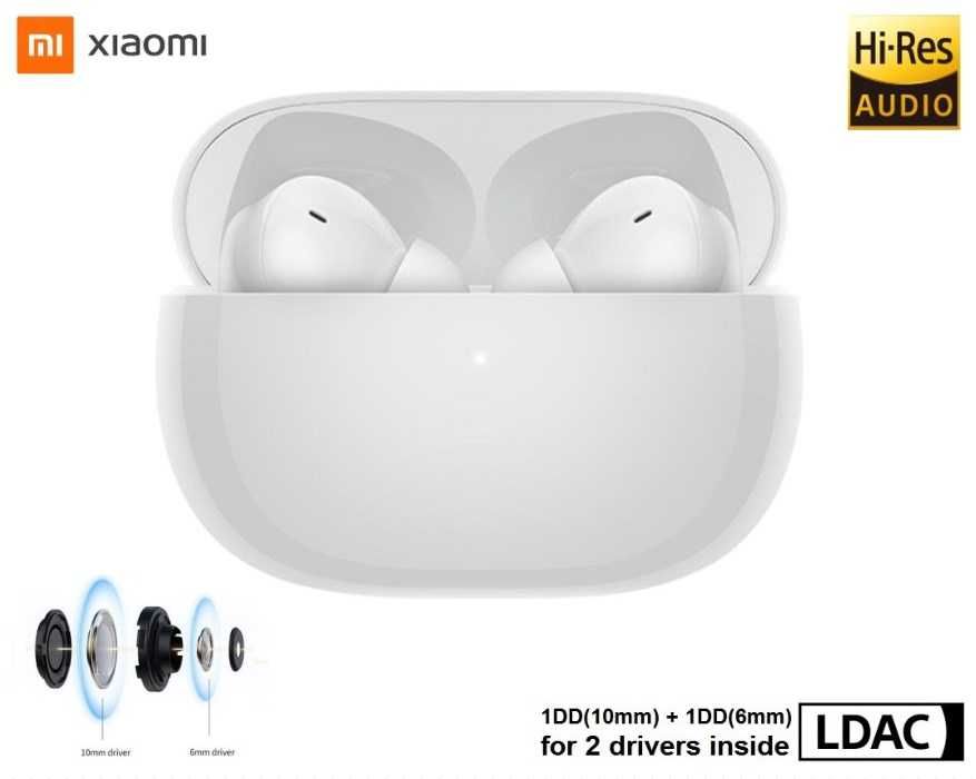 ⇒ Xiaomi Redmi Buds 4 Pro (White) - наушники, ANC 43dB 9/36ч 3mic 59ms
