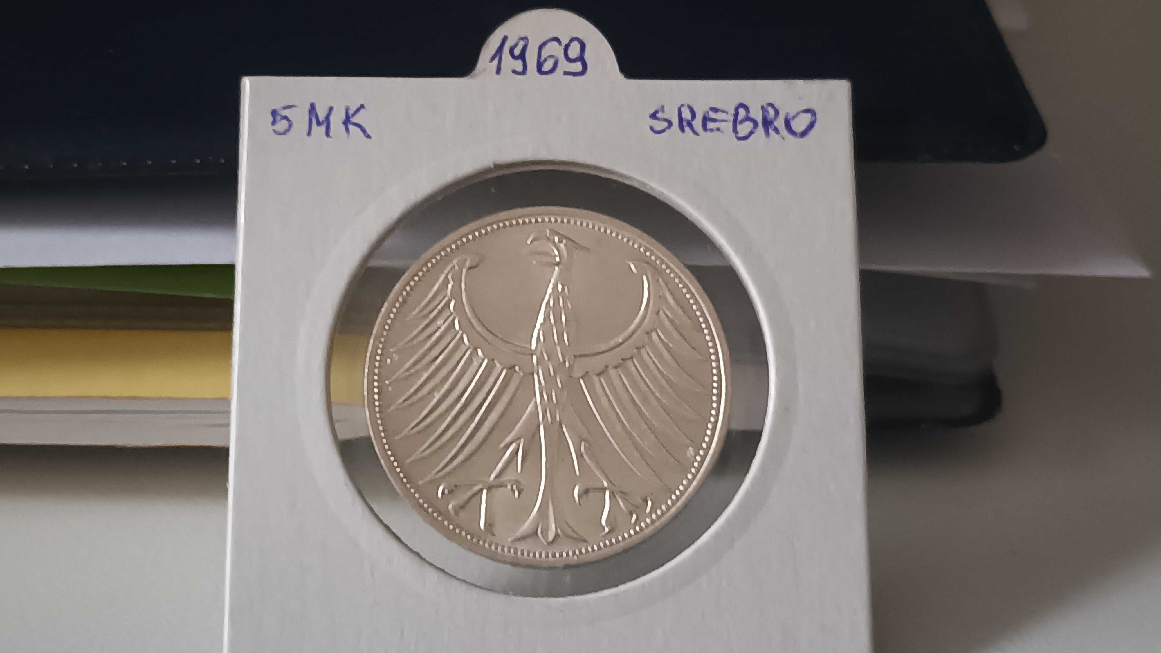 Niemcy - RFN, 5 Marek srebro 1969