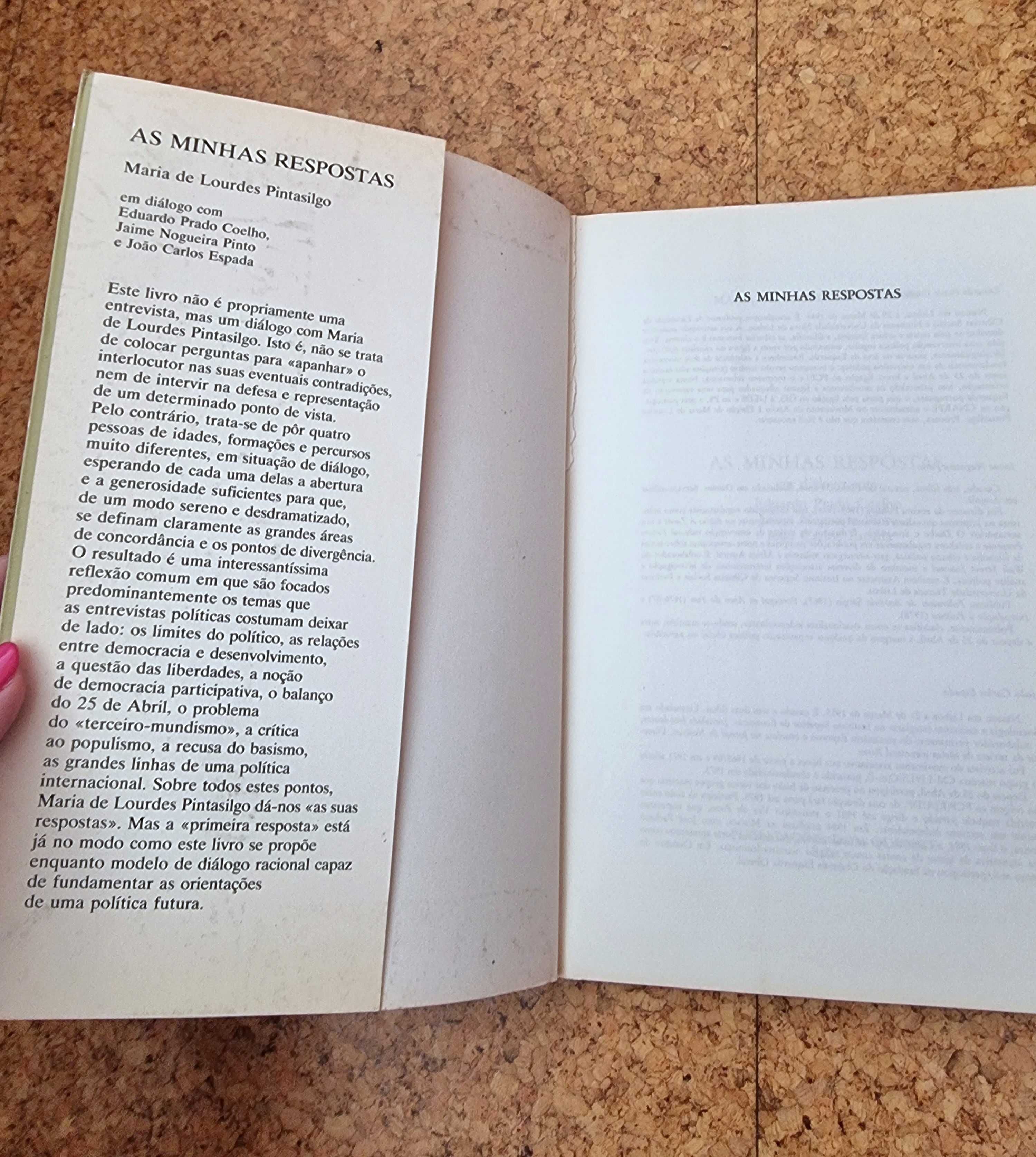 Livro "As Minhas Respostas - Maria de Lourdes Pintasilgo"