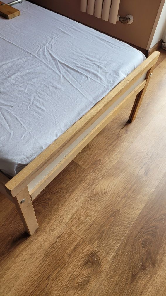 Łóżko dziewczęce drewniane IKEA SNIGLAR + Baldachin różowy