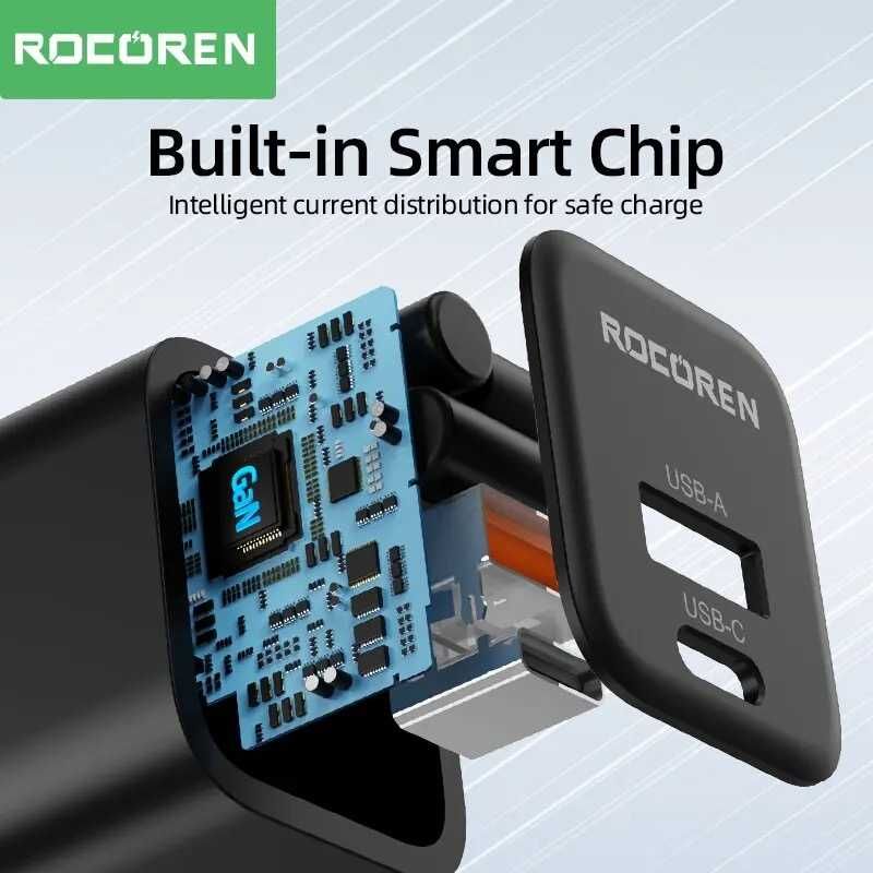 Блок для зарядки телефона Rocoren 20w вход Type C и USB