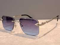 CARTIER męskie srebrne nowe okulary przeciwsłoneczne szklane