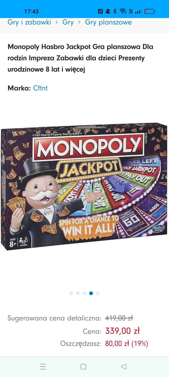 Gra planszowa Monopoly Jackpot