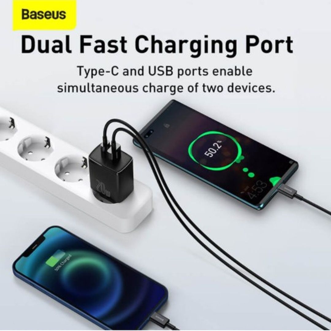 Подарок зарядное устройство быстрая зарядка 2 usb Baseus