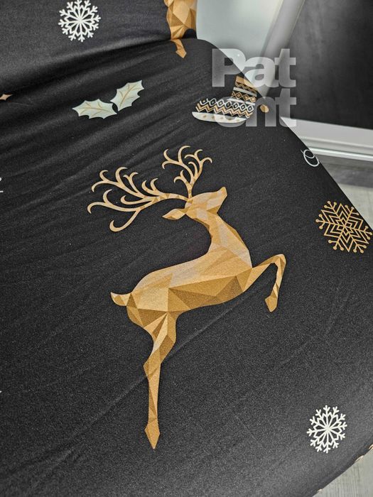 Świąteczne pokrowce na krzesła świąteczne 4 sztuki czarne święta