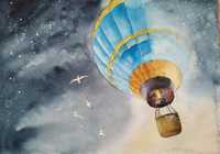 Акварельная иллюстрация Воздушный шар