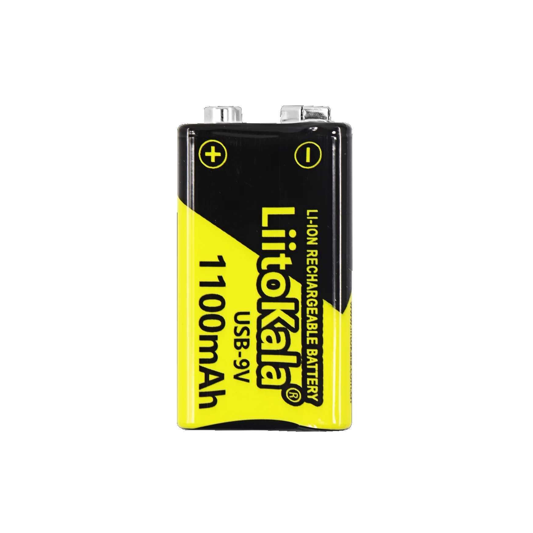 2023 Аккумулятор Liitokala Крона 9v Li-Ion 1100mAh USB type-C 6F22