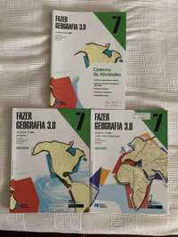 2 manuais+caderno de atividades Geografia 7.ºAno “Fazer Geografia 3.0”