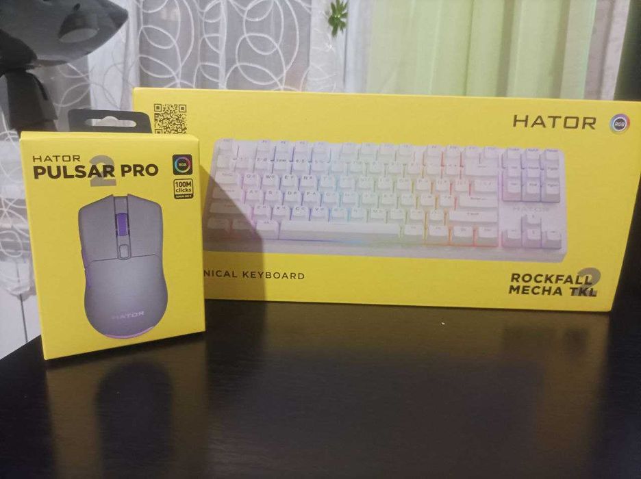 Набор Мышка Hator Pulsar 2 PRO+Клавиатура Rockfall mecha 2 TKL(дефект)
