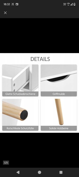 Zestaw 2 Stolików Nocnych  Komoda Nocna Stolik Nocny Stolik Boczny