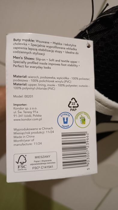 Clevé  NOWE Męskie przewiewne wsuwane sneakersy / mokasyny,  42/27 cm