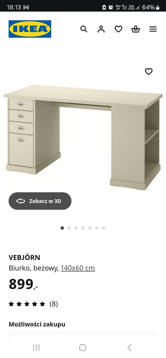 Piękne biurko IKEA w b.dobrym stanie - szare