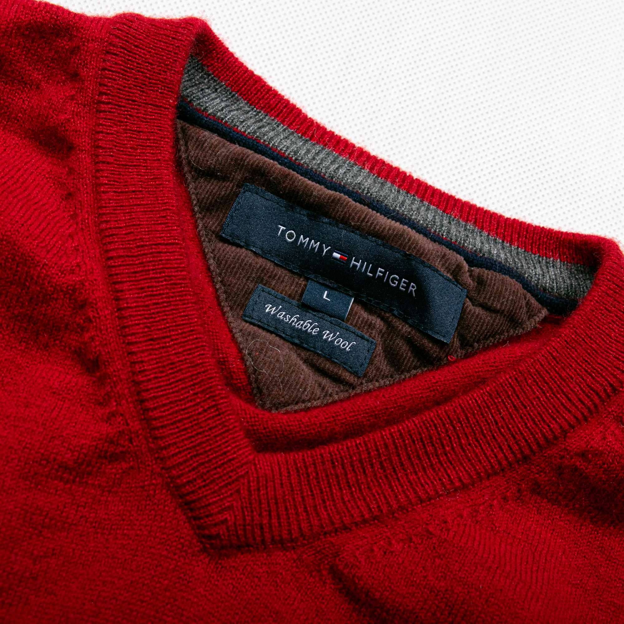 Tommy Hilfiger lambswool sweter wełniany L