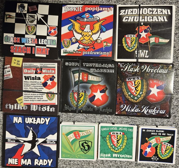 Vlepki Wisła Kraków, Lechia Gdańsk, Śląsk Wrocław, Unia Tarnów 10 szt.