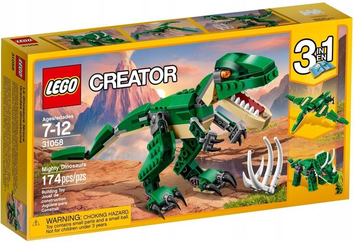 Lego Creator 31058 Dinozaury Model Tyranozaur T-rex 3w1 + Torba Prezen