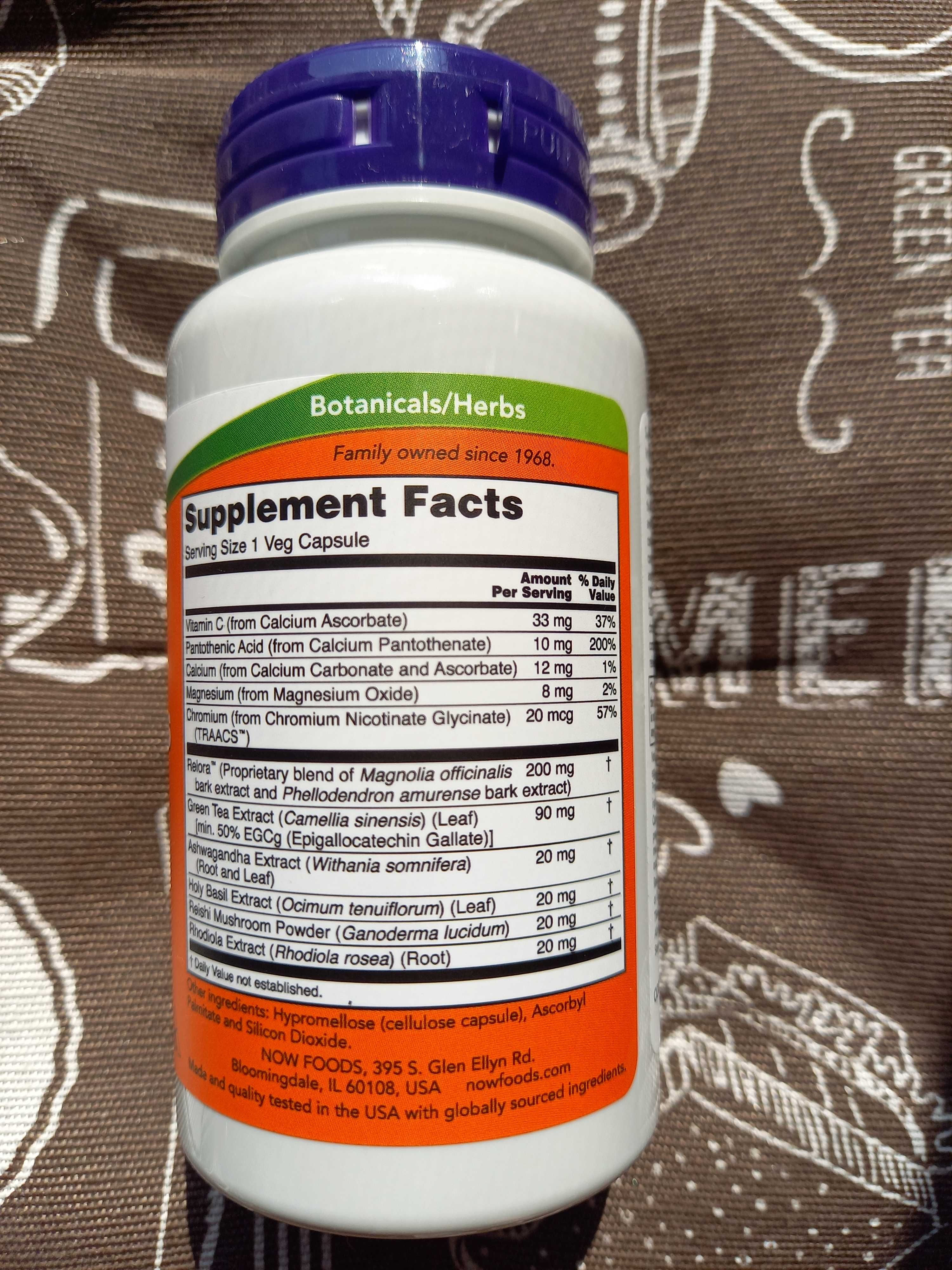 Now Foods Adrenal Stress Support поддержка от стресса уровня кортизола