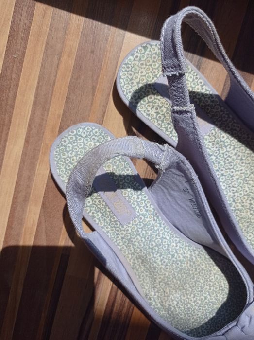 Baleriny sandały kokarda 37 36 fioletowe