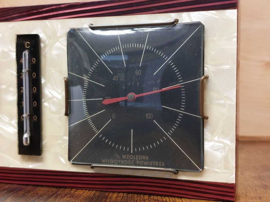 Stacja pogodowa PRL DDR NRD barometr higrometr termometr