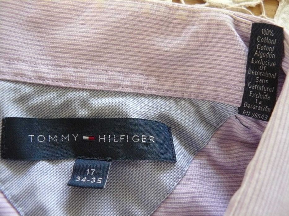 Tommy Hilfiger firmowa koszula męska XL 17 długi rękaw pachy 124 cm