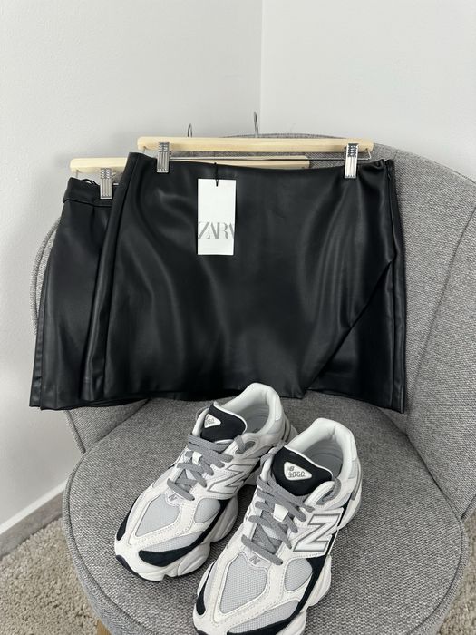Кожана коротка спідниця шорти Zara XS, S, М спідниця Зара,