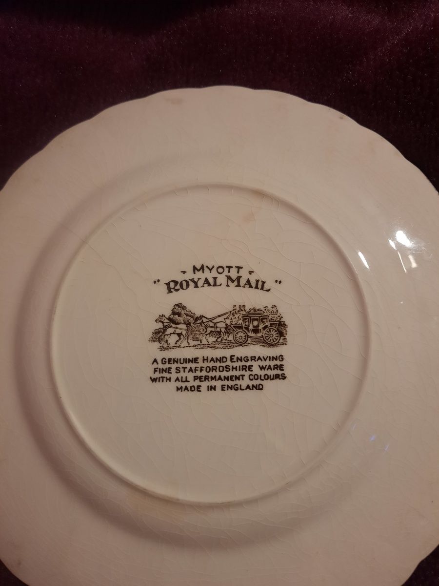 Stary talerzyk porcelanowy Myott Royal Mail porcelana antyki kolekcje