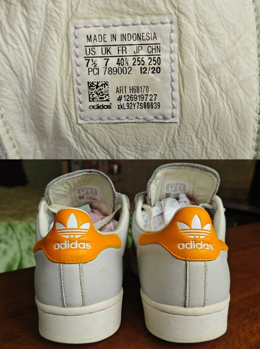 Adidas Originals Superstar "Off White Collegiate Gold" 40.5 рр 25.5 см