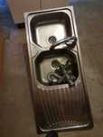 Banca cozinha (duas pias) inox.