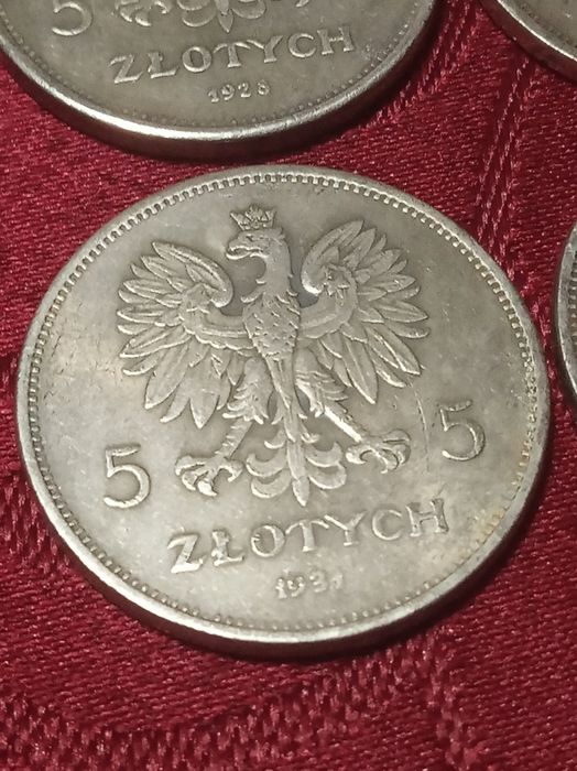 5 PLZ 1928 1930 1931 1932 польський злотий стан на фото