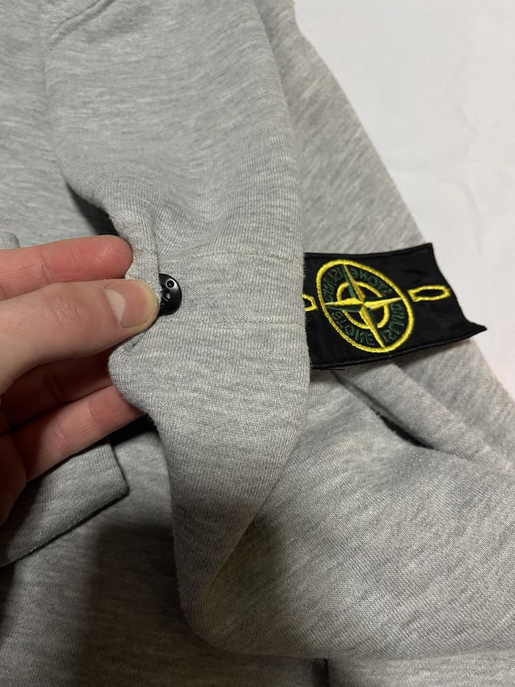 Кофта stone island чоловіча сірого кольору old money