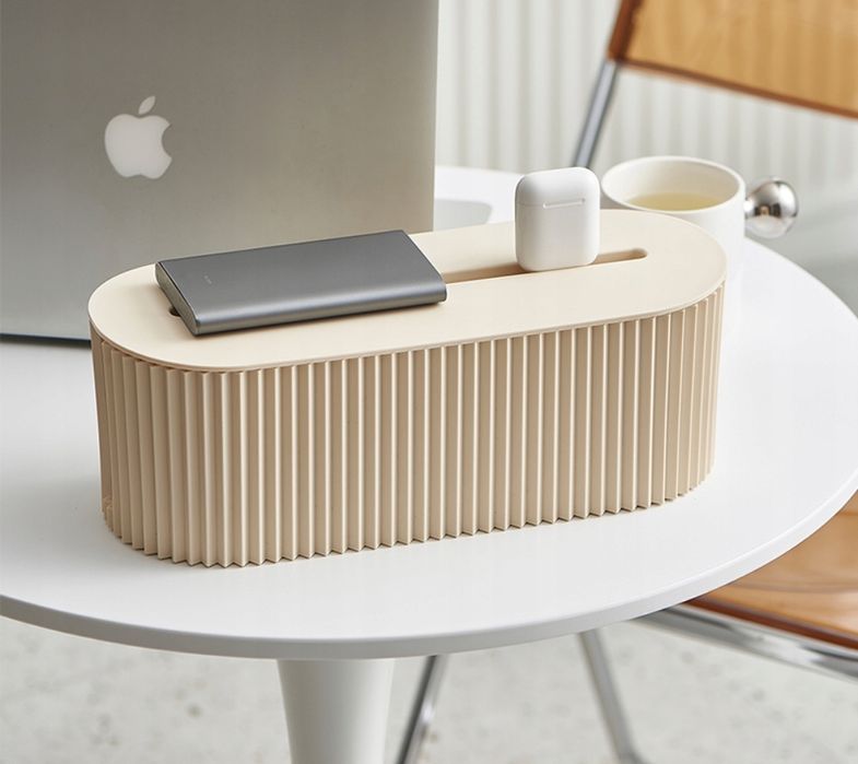 Organizer na listwę kable pod biurko box duży pojemnik kolor beżowy