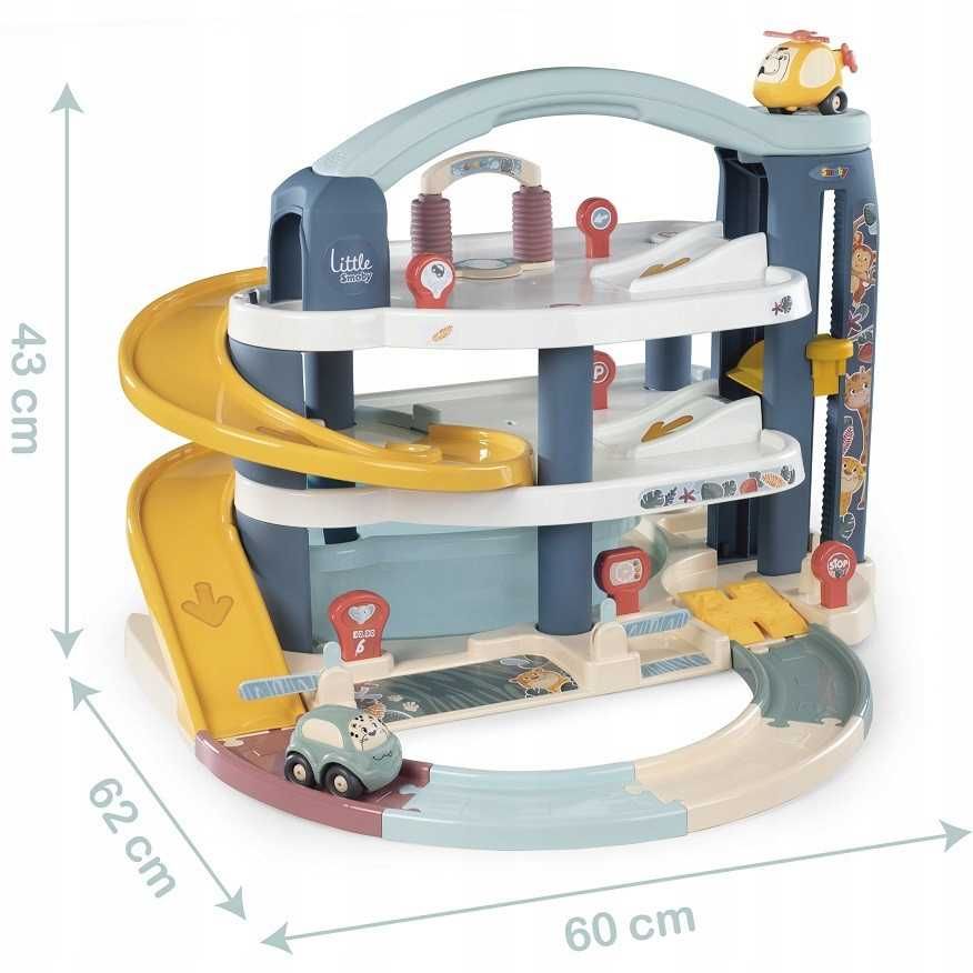 Smoby Little Duży piętrowy garaż + helikopter i autko